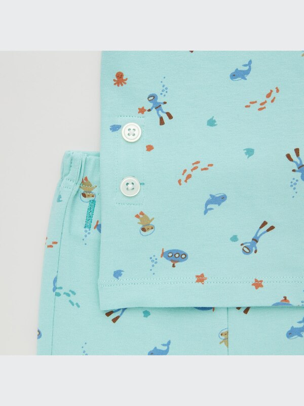 Dry Whale + Diver Print Short-Sleeve Pajamas