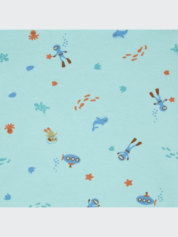 Dry Whale + Diver Print Short-Sleeve Pajamas