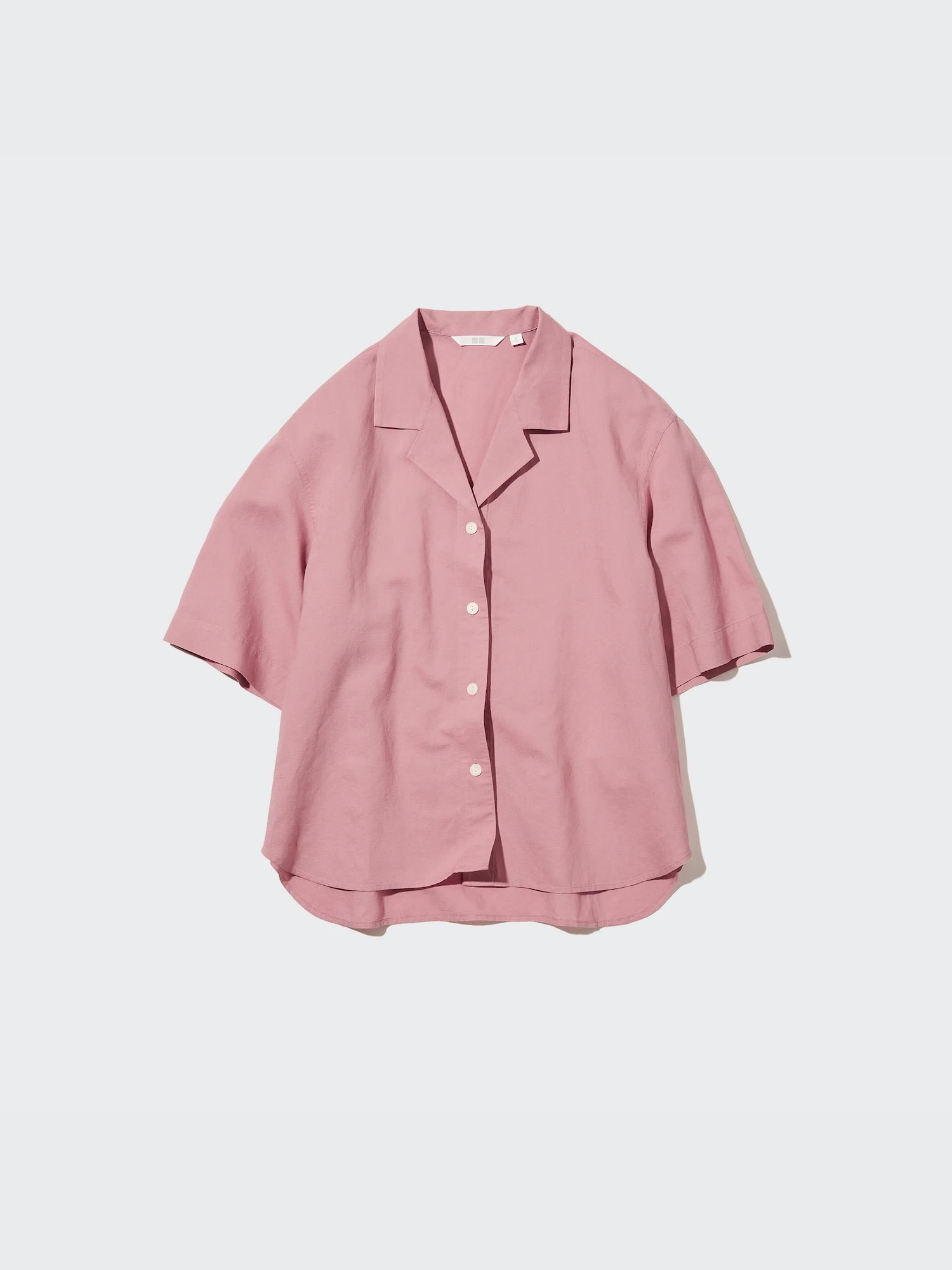 Linen-Blend Open Collar Short-Sleeve Shirt | UNIQLO US
