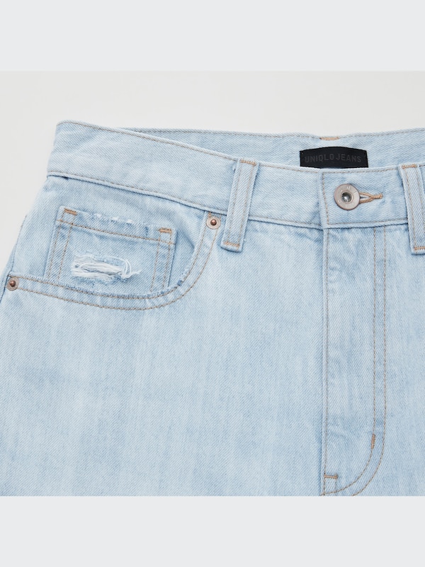 Distressed Peg Top High-Rise Jeans