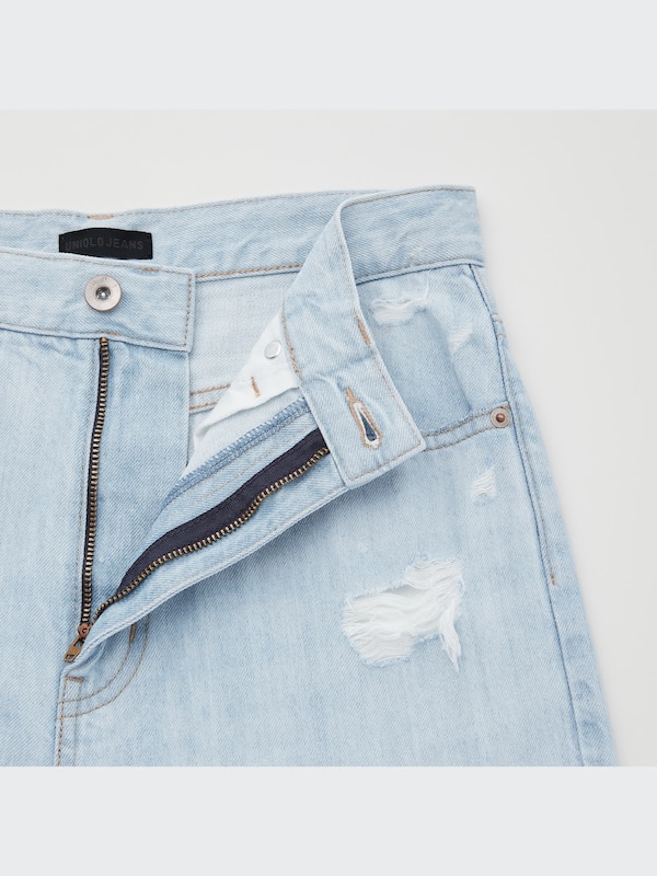 Distressed Peg Top High-Rise Jeans