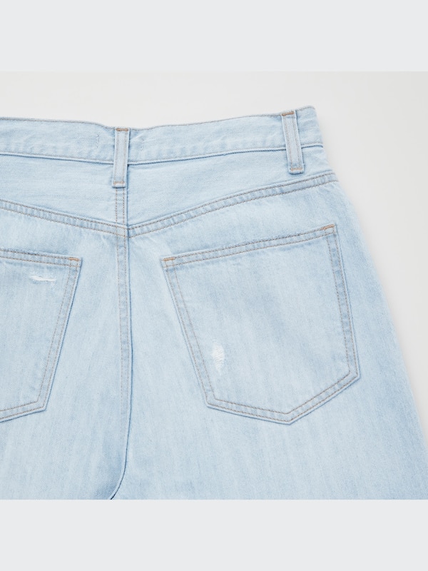Distressed Peg Top High-Rise Jeans