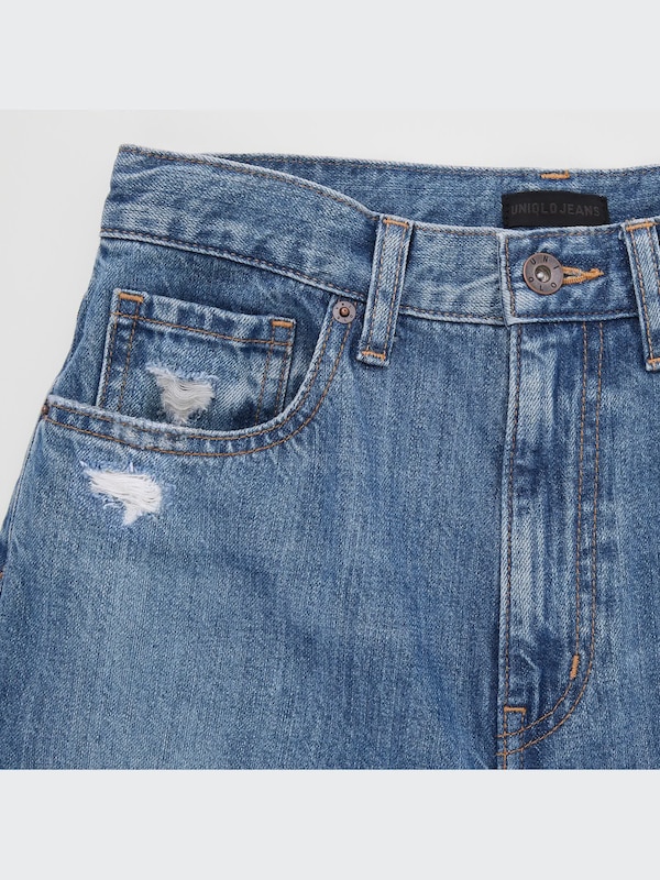 Distressed Peg Top High-Rise Jeans