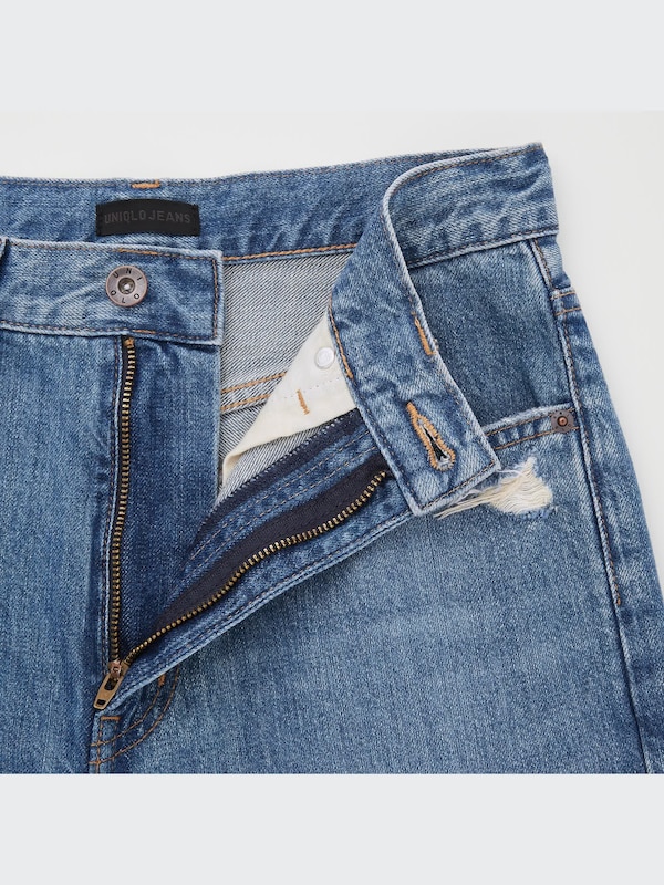 Distressed Peg Top High-Rise Jeans
