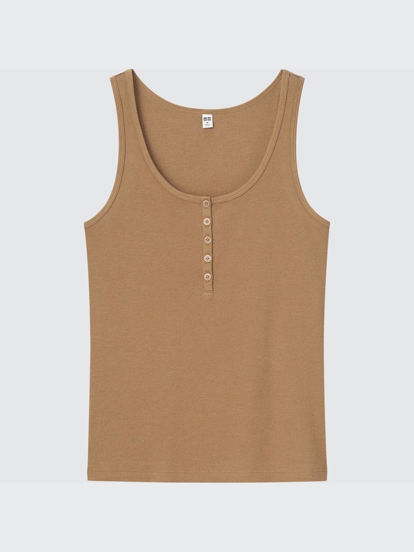 Ribbed Henley Tank Top Uniqlo Us