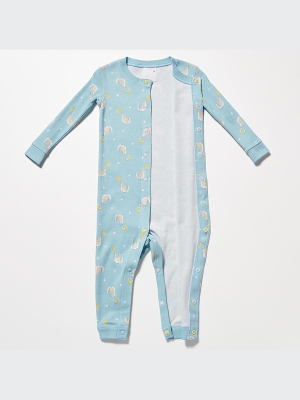 Joy of Print Long-Sleeve One-Piece Outfit (Wolf)