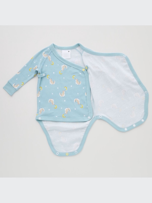 Joy of Print Long-Sleeve Bodysuit (Open Front)(Wolf)