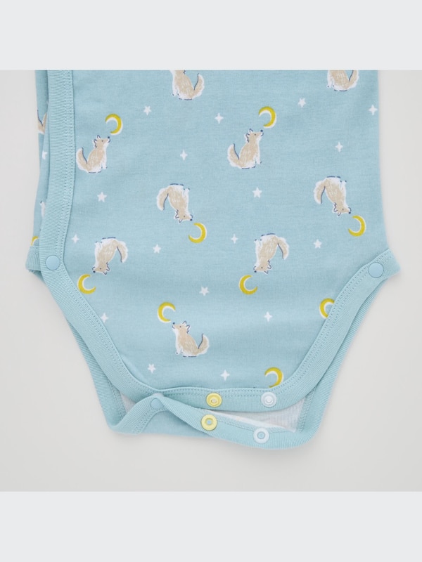 Joy of Print Long-Sleeve Bodysuit (Open Front)(Wolf)
