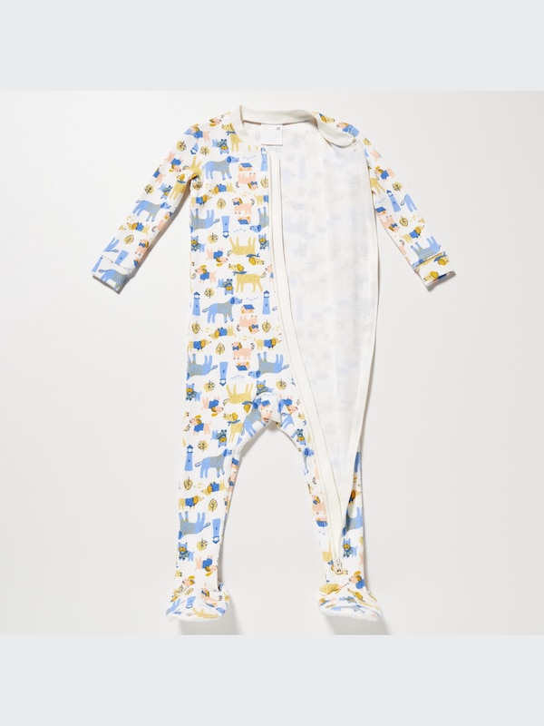 Footed Long-Sleeve One-Piece Outfit (Dog)