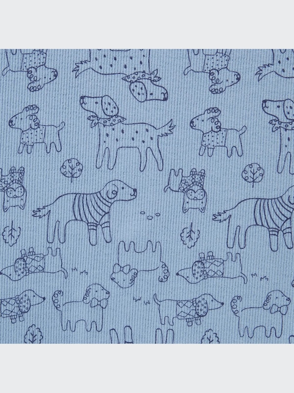 Footed Long-Sleeve One-Piece Outfit (Dog)