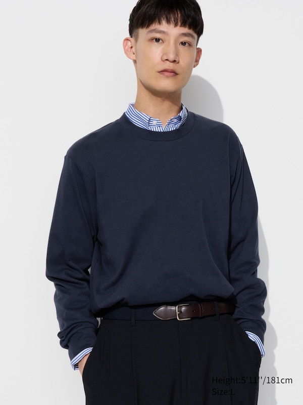 Brushed Cotton Crew Neck Long-Sleeve T-Shirt | UNIQLO US