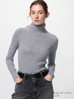 Merino Ribbed Sweater | Turtleneck