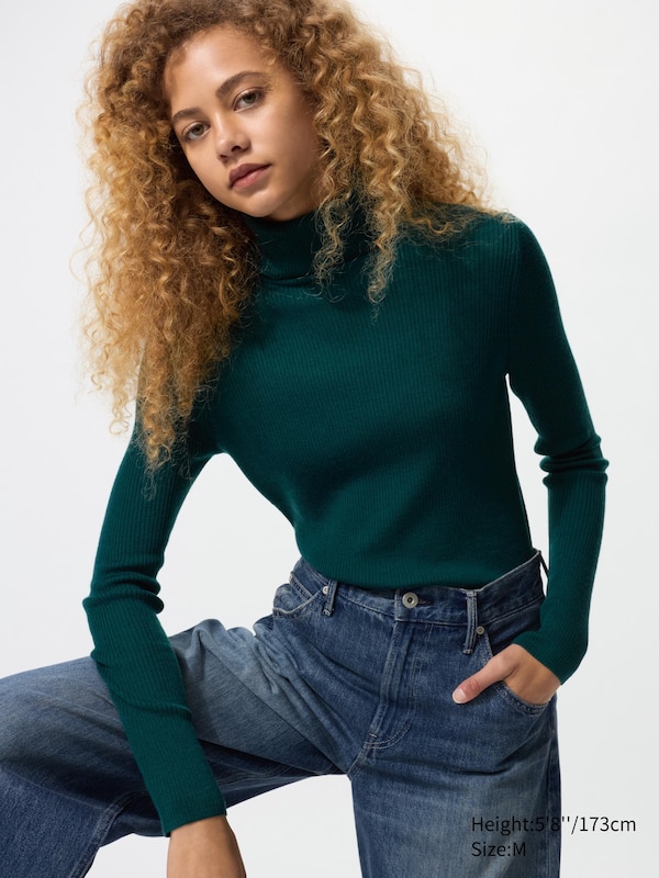 Merino Ribbed Sweater | Turtleneck