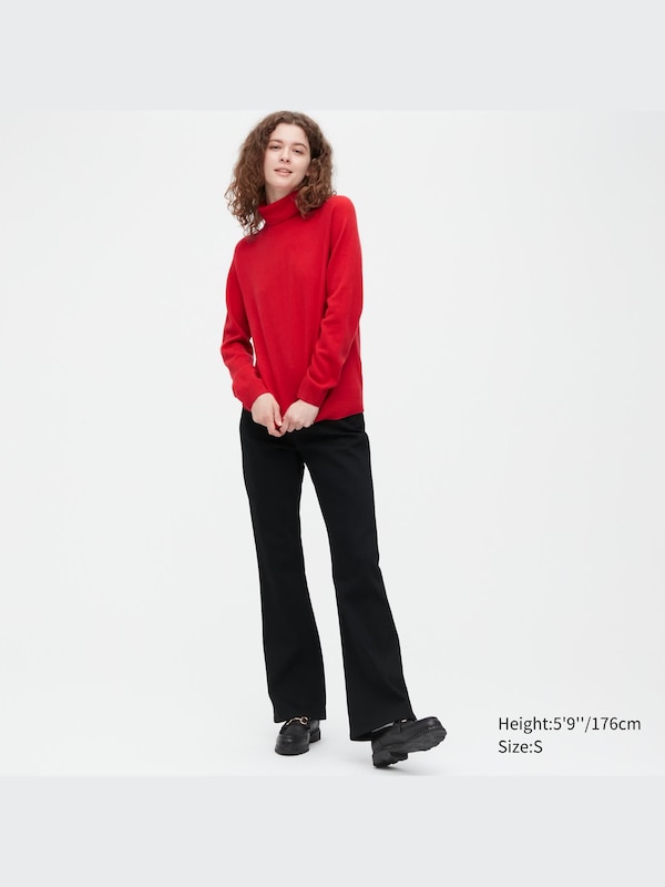 3D Knit Cashmere Turtleneck Long-Sleeve Sweater