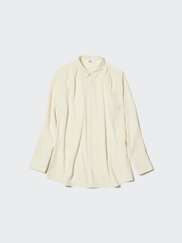 Shiny Long-Sleeve Blouse