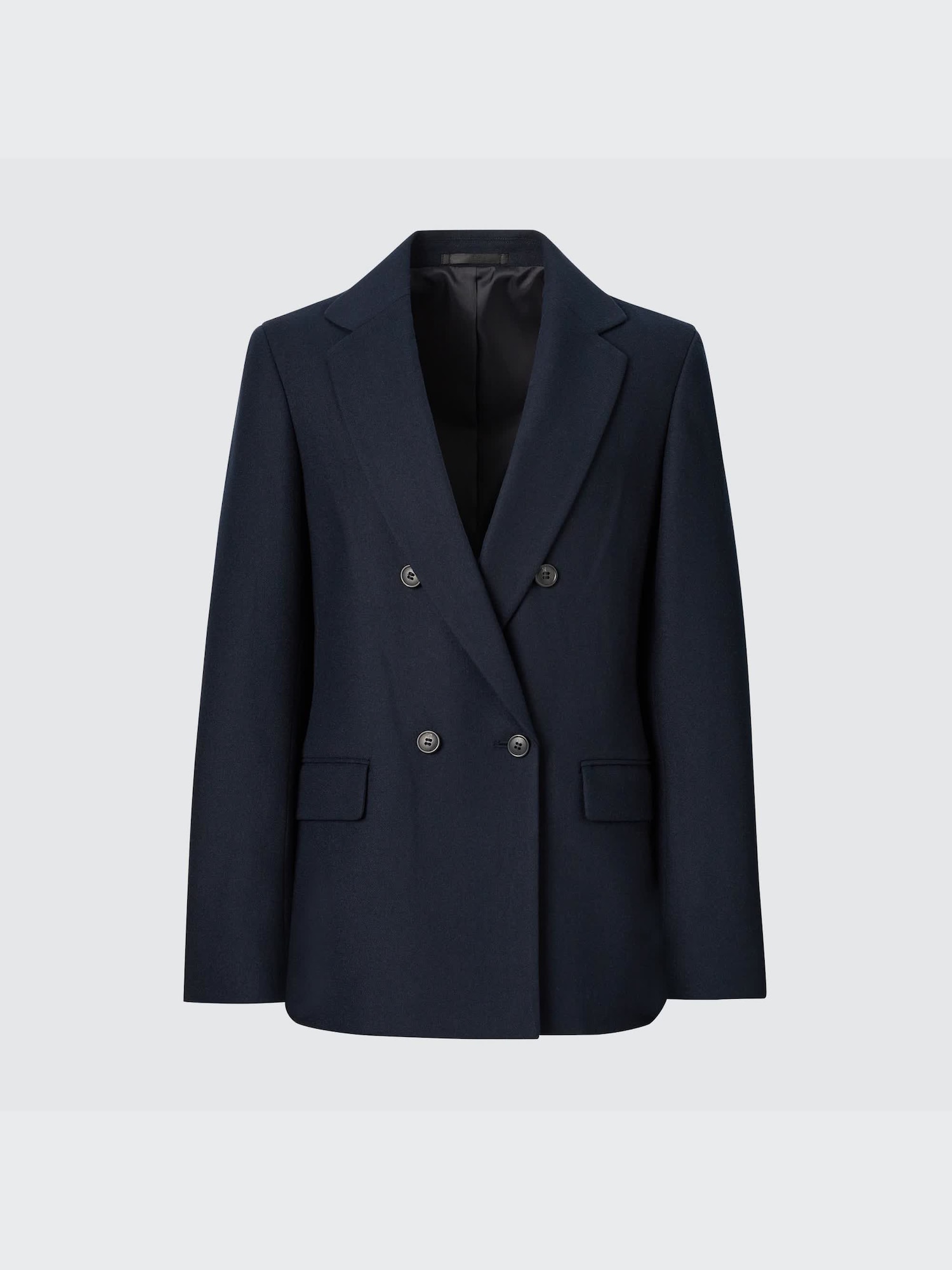 UNIQLO store Black Collarless Double-Breasted Jacket