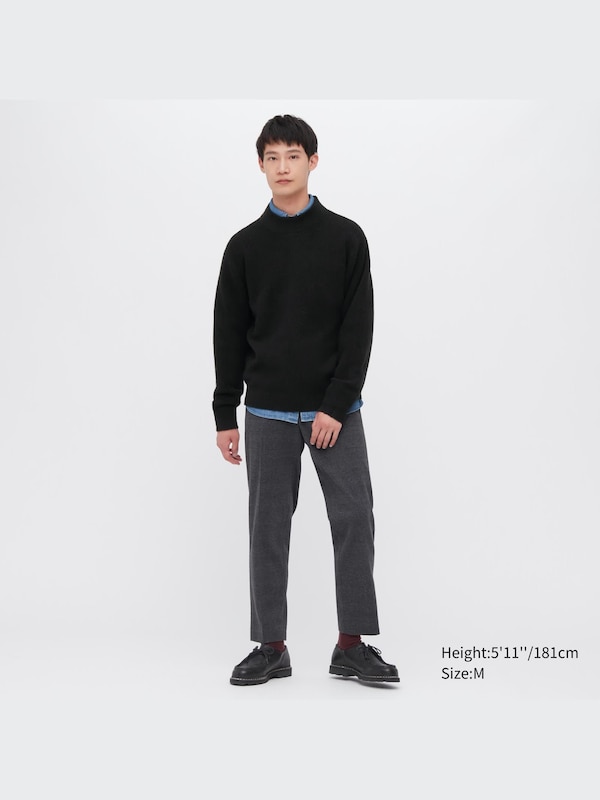 Souffle Yarn Mock Neck Long-Sleeve Sweater