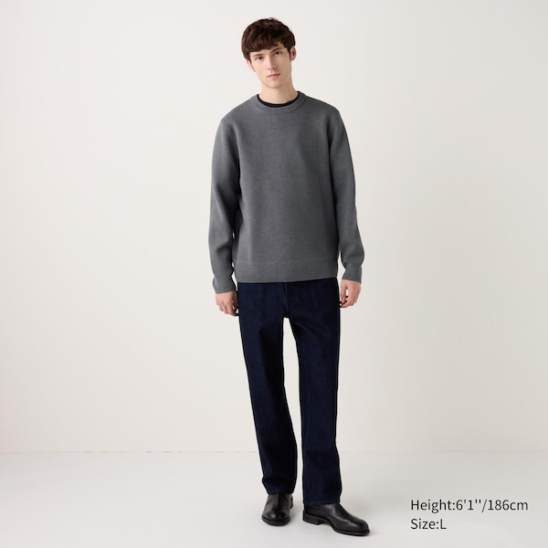 Washable Milano Ribbed Crew Neck Long-Sleeve Sweater | UNIQLO US