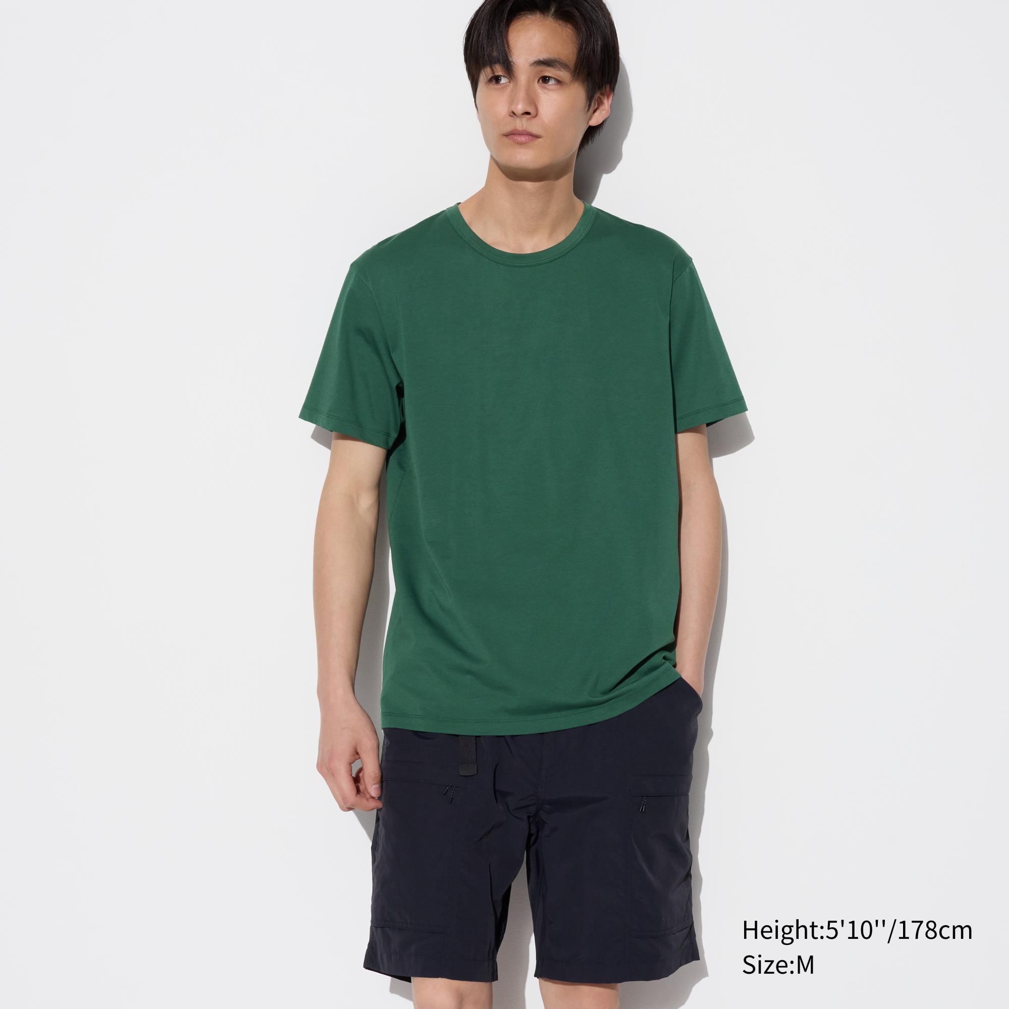 Check styling ideas for「AIRism Cotton Crew Neck Short-Sleeve T