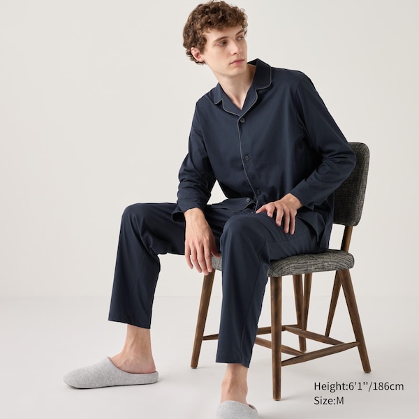 Airism Cotton Long Sleeve Pajamas Uniqlo Us 