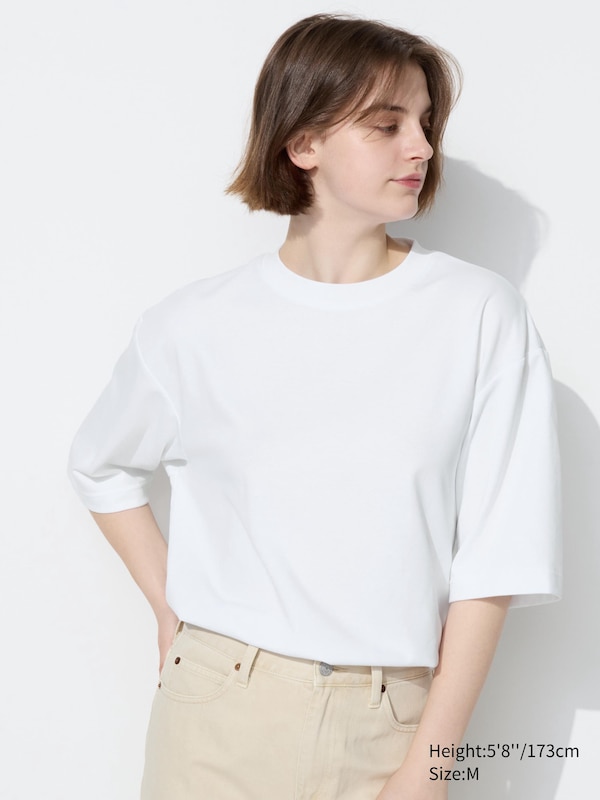 AIRism Cotton Oversized T-Shirt | Half-Sleeve | UNIQLO US