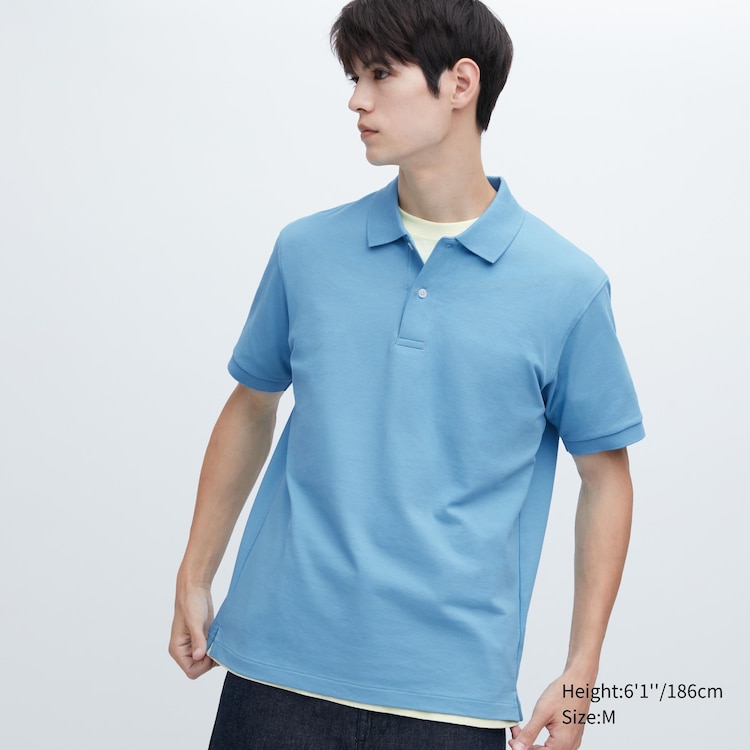 White Stand Up Collar Cotton Polo Shirt, M - 40
