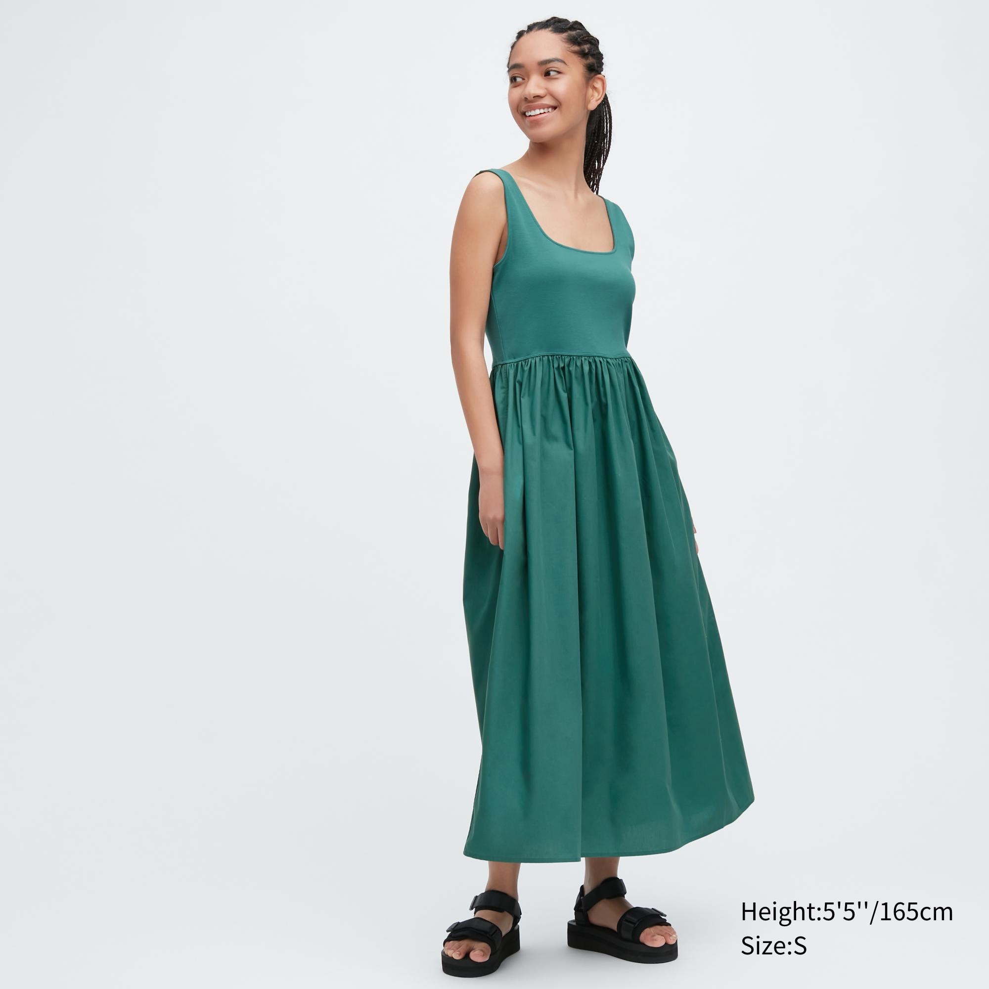 Combination Sleeveless Flare Dress | UNIQLO US