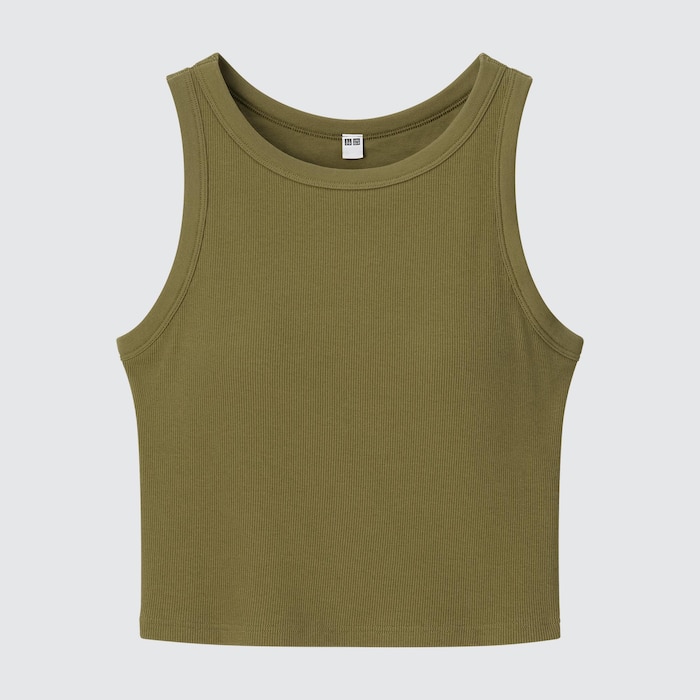 Ribbed Cropped Sleeveless Bra Top Uniqlo Us