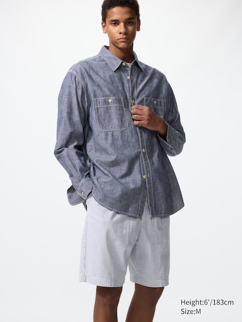 Uniqlo Stretch Easy Shorts | Seersucker | 8"