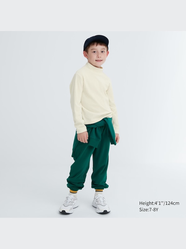 Ribbed Fleece High Neck Long-Sleeve T-Shirt