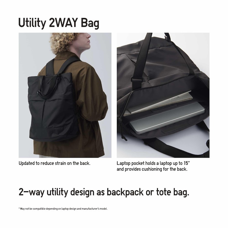 Utility Tote Bag w/ Side Handles & Shoulder Straps