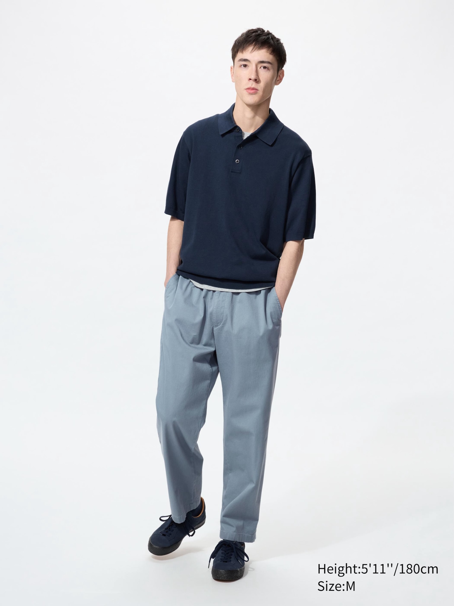 Men's Stretch Easy Ankle Trousers (Stripe) | UNIQLO CZ