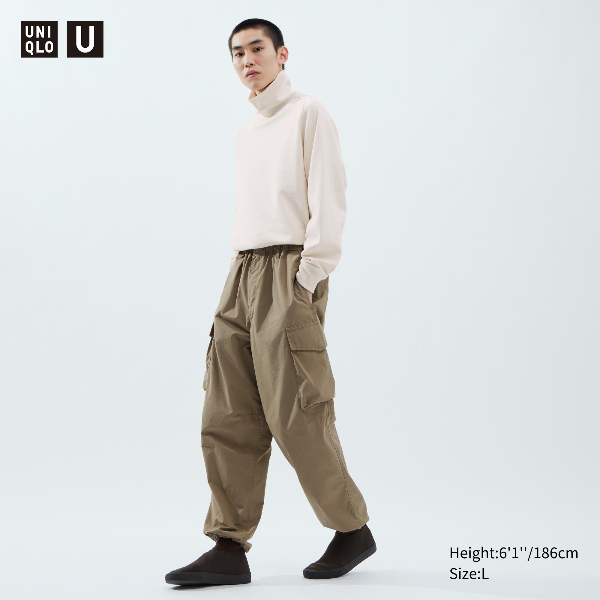 seesee nylon fleece wide tapered pants