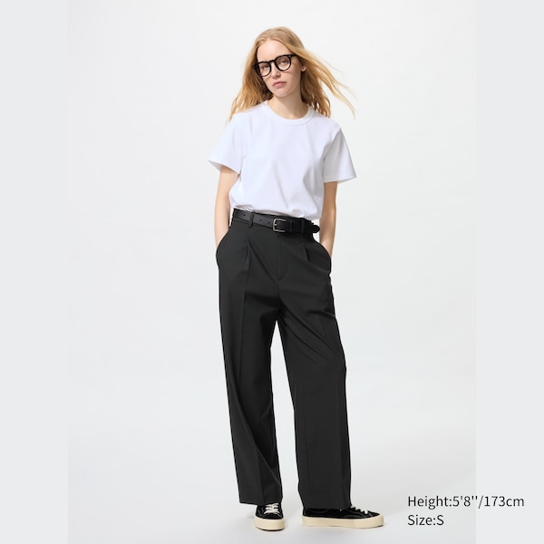 Wide-Fit Pleated Pants