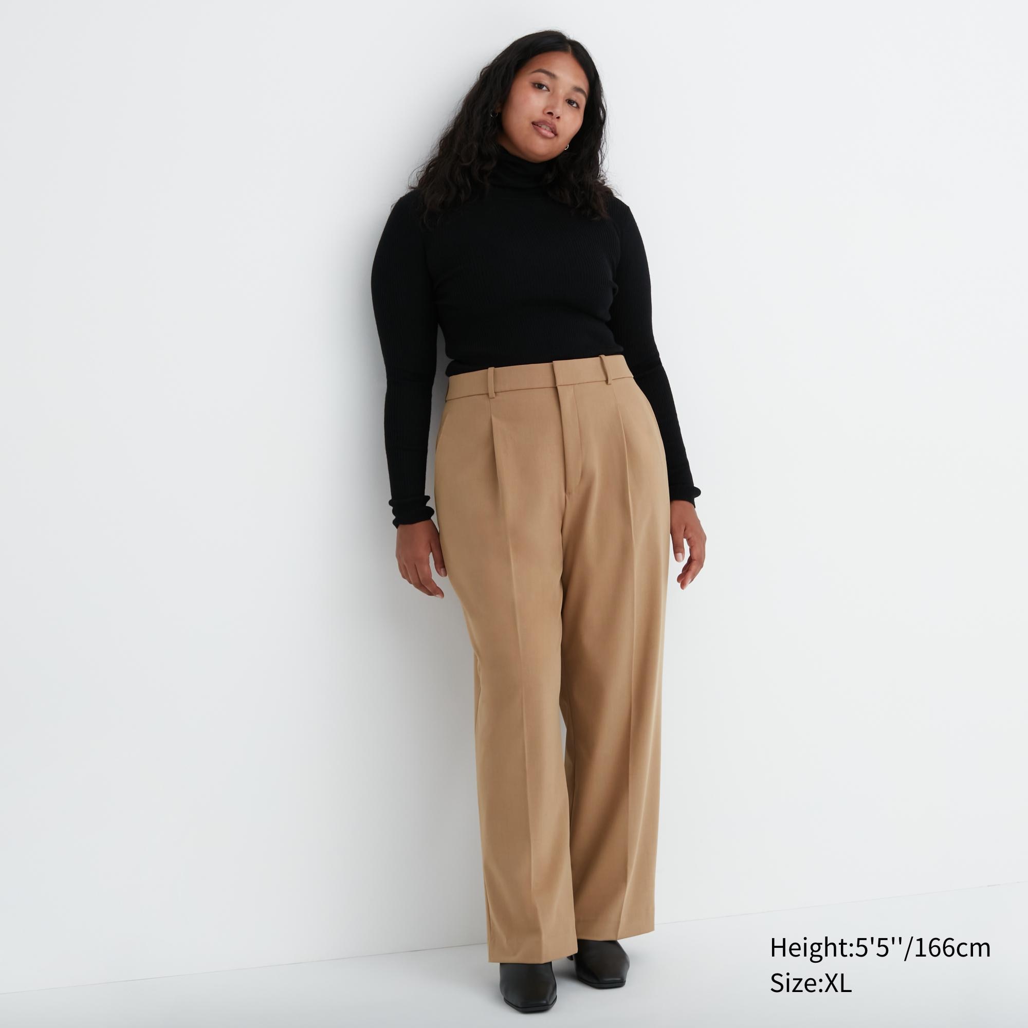 The Effortless Tailored Wide Leg Pants,Women's Casual High Waisted Stretchy  Work Slacks,Slim Long Straight Suit Trousers Pants,Cool and Breathable 4  Way Stretch Pants. (XL, Beige) : : Fashion