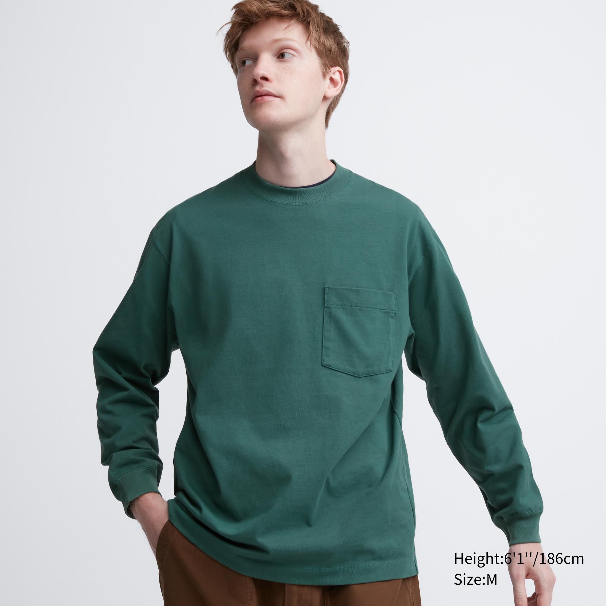 Washed Cotton Crew Neck Long-Sleeve T-Shirt (Oversized) | UNIQLO US