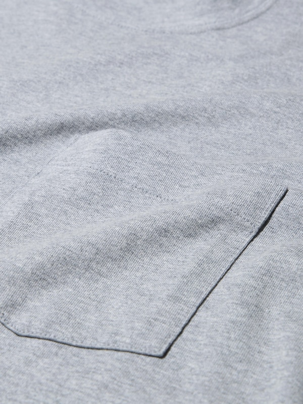 Washed Cotton Crew Neck Long-Sleeve T-Shirt (Oversized)