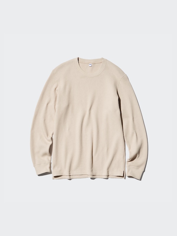 Waffle Crew Neck Long-Sleeve T-Shirt