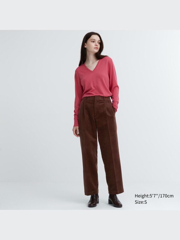 Pleated Wide Pants | Corduroy | UNIQLO US