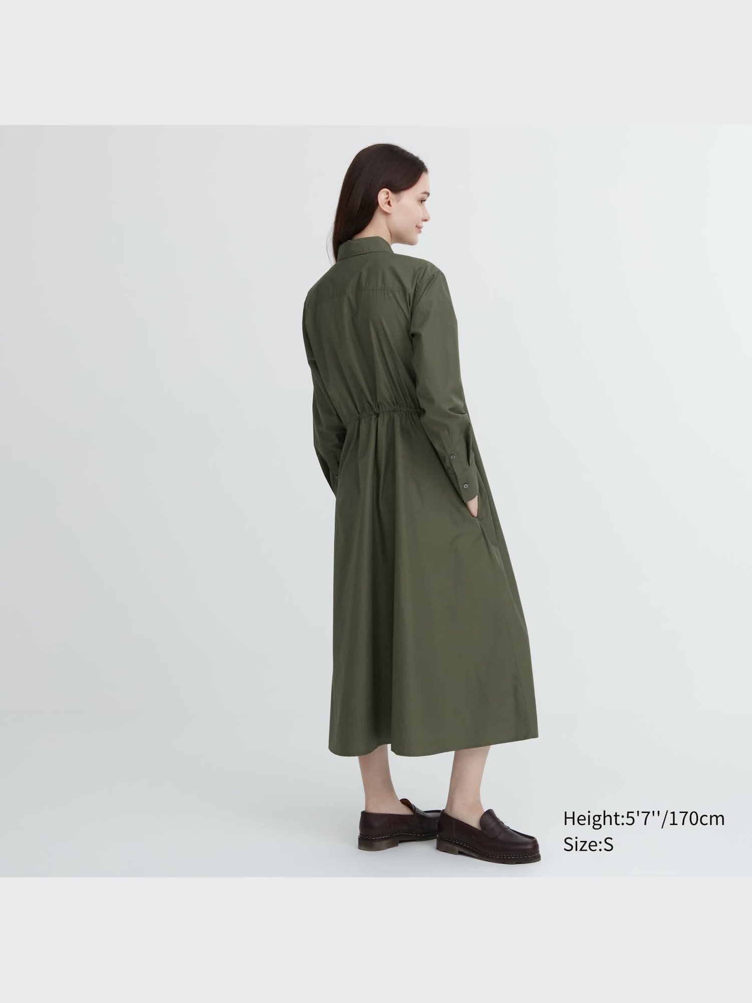 Cotton Long-Sleeve Long Shirt Dress | UNIQLO US