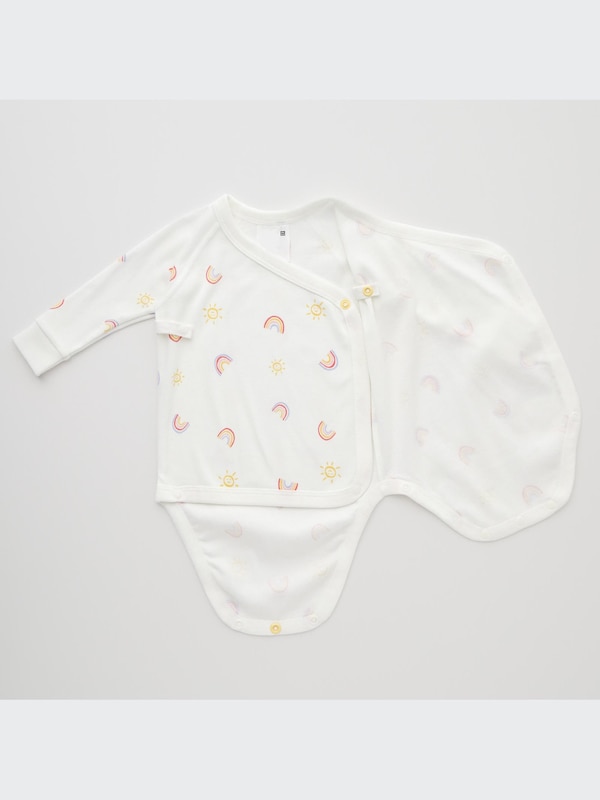 Joy of Print Long-Sleeve Bodysuit (Rainbow) (Open Front)