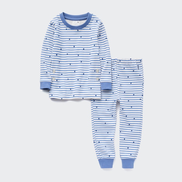 Soft Stretch Cotton Long-Sleeve Pajamas (Star and Stripe) | UNIQLO US