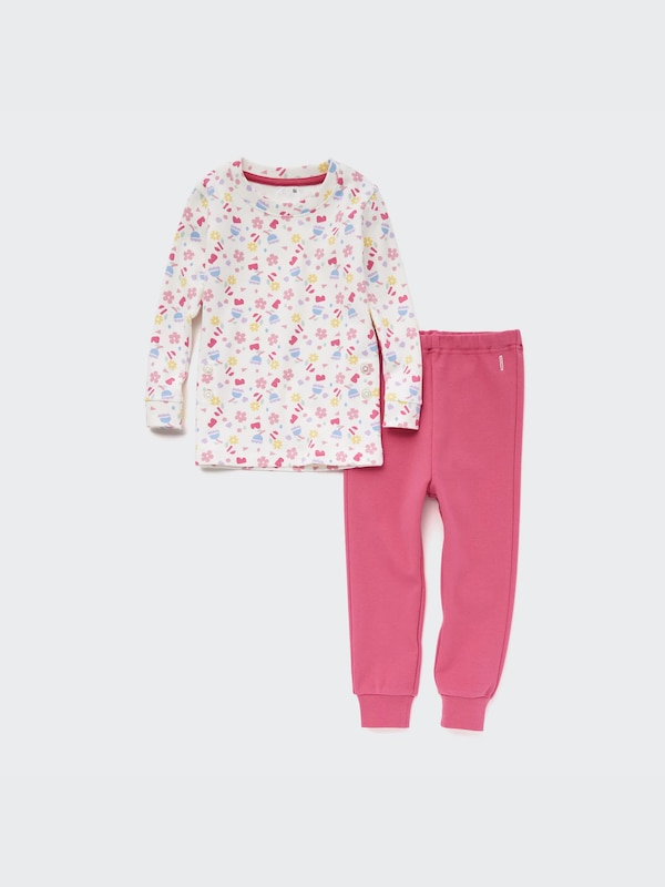 Soft Stretch Cotton Long-Sleeve Pajamas (Flower)