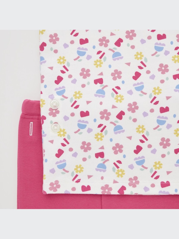 Soft Stretch Cotton Long-Sleeve Pajamas (Flower)