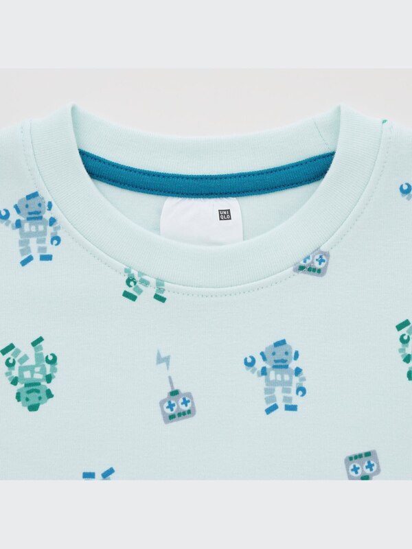 Soft Stretch Cotton Long-Sleeve Pajamas (Robot)