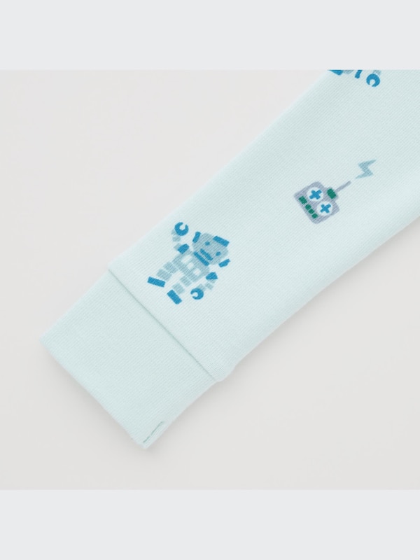 Soft Stretch Cotton Long-Sleeve Pajamas (Robot)