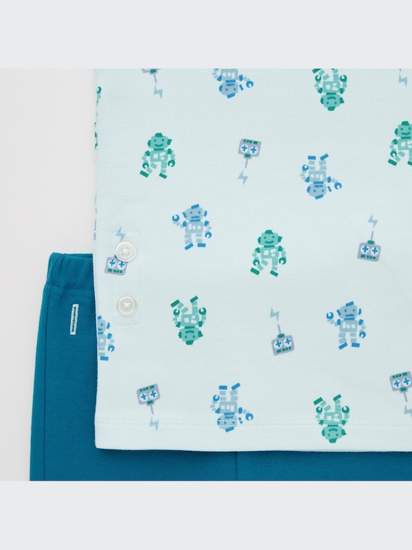 Soft Stretch Cotton Long-Sleeve Pajamas (Robot)