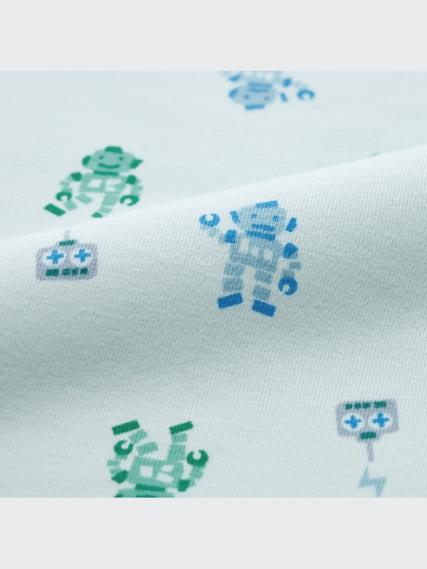 Soft Stretch Cotton Long-Sleeve Pajamas (Robot)