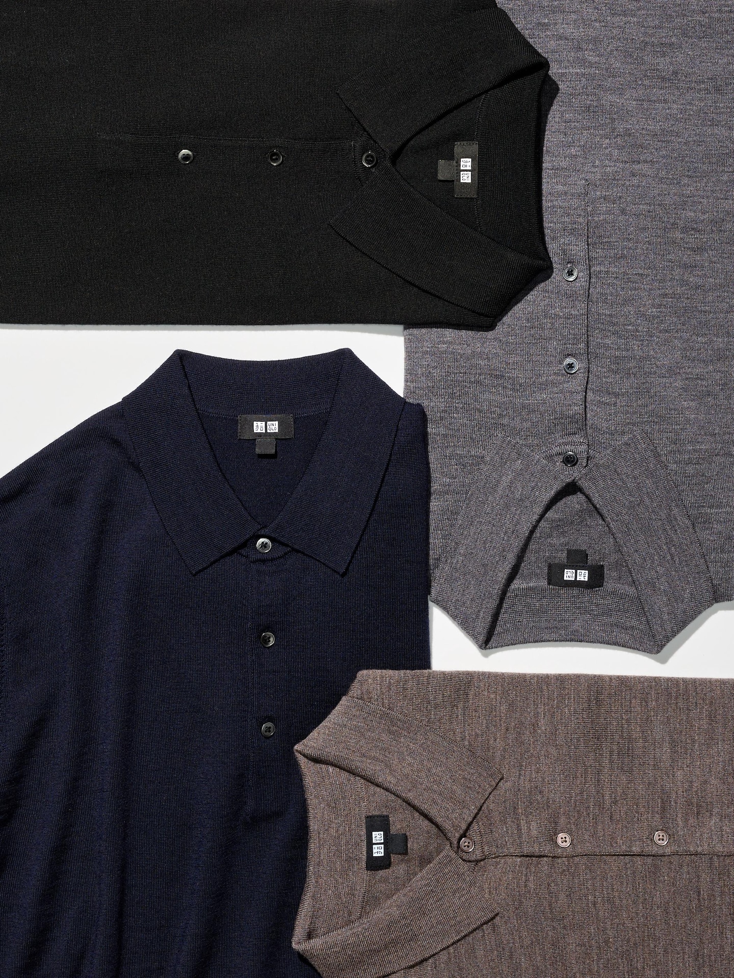 Мужской свитер Uniqlo Merino Polo, цвет: Бежевый — фото 2