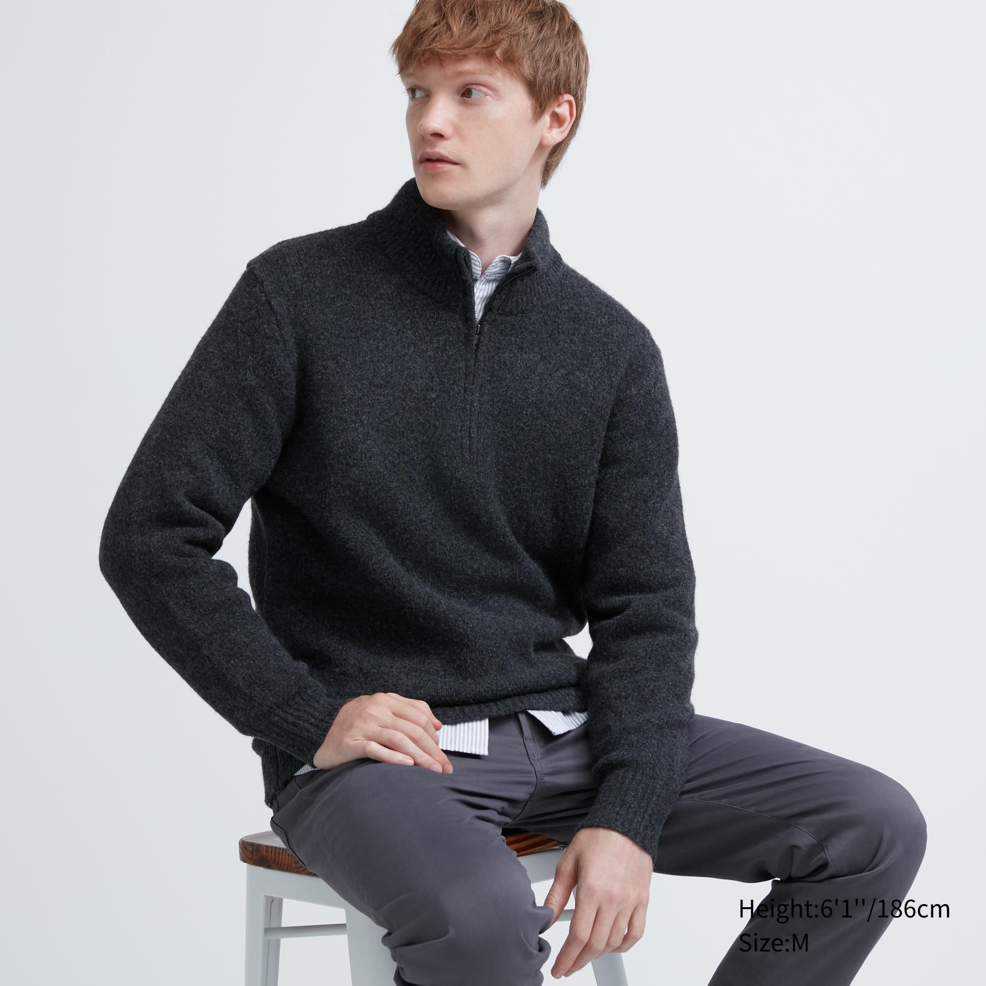 Souffle Yarn Half-Zip Long-Sleeve Sweater | UNIQLO US